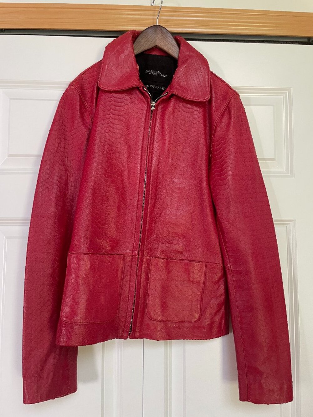 H&M Giambattista Valli Red Leather Jacket